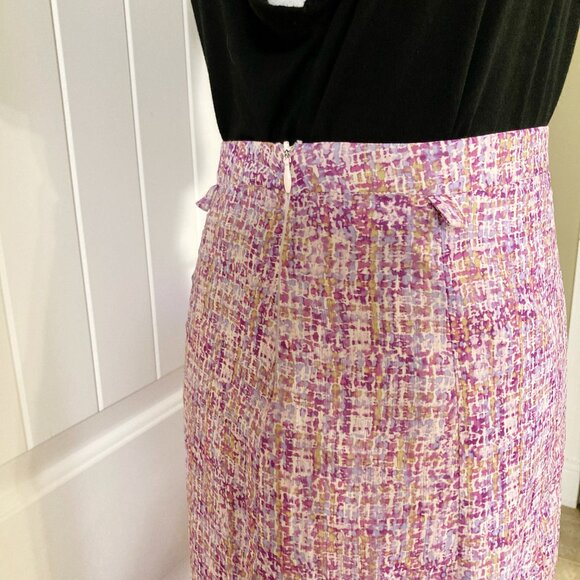 Elegant Purple Tweed Pencil Skirt - Picture 6 of 13